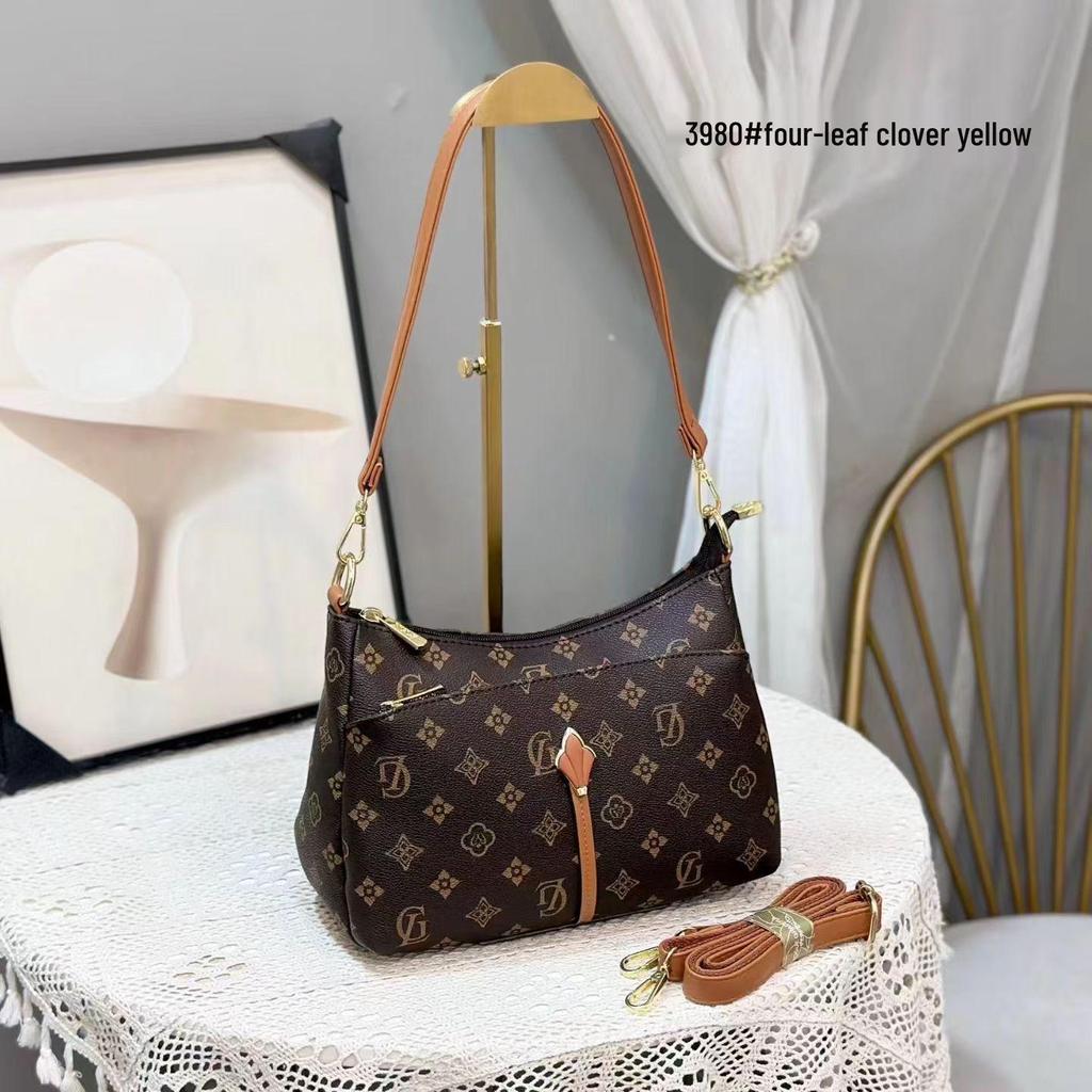 2025 Retro Chain Underarm Bag - European & American Style Crossbody Shoulder Handbag, Printed Bucket Design, Compact & Chic