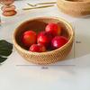 Hand-Woven Flower Basket Food Storage Platters Natural Simplicity Rattan Storage Basket For Home Kitchen Storage Accessories