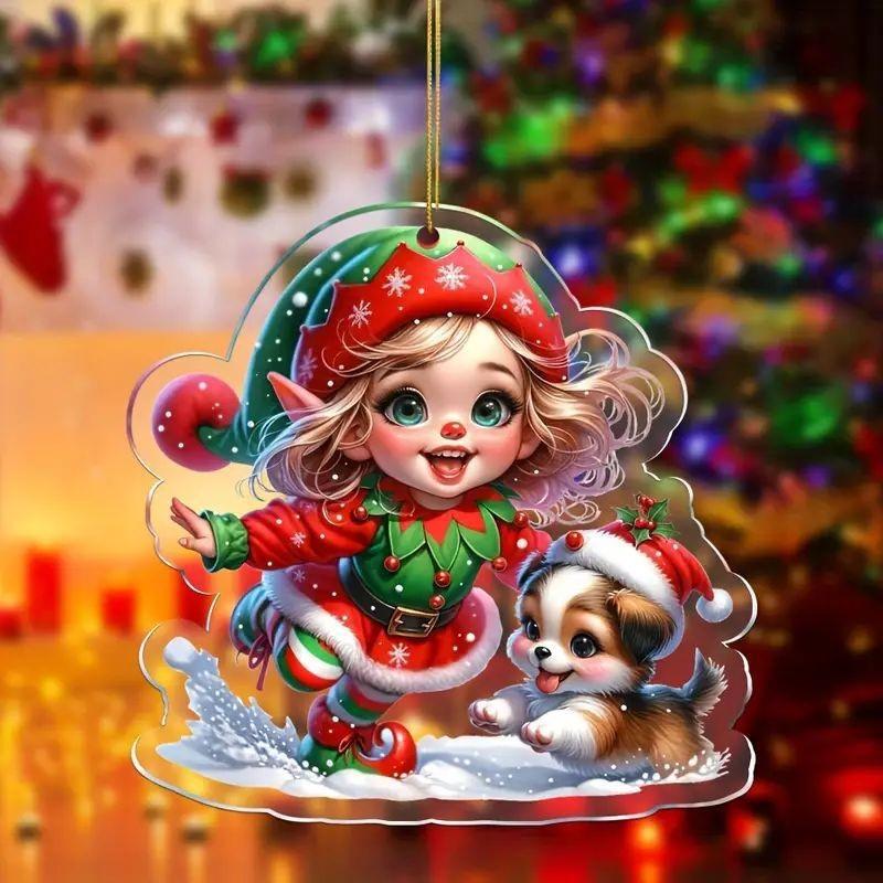 Colorful Acrylic Cartoon Keychain Ornament Unique Car Interior Decor For Cheer Holiday