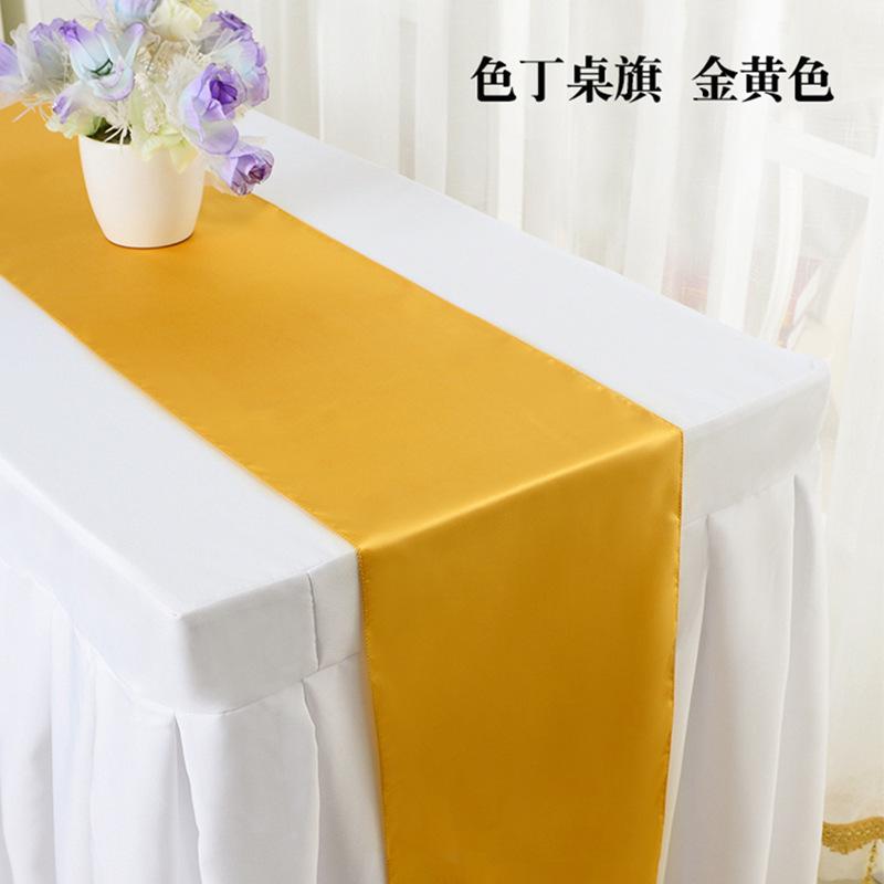 1PC Wedding Party Burgundy Satin Table Runner Modern Royal Blue For Round Dining Tables Decoration 30*275cm