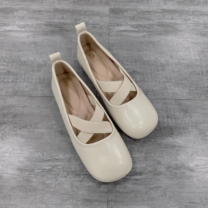 Fashion Flat Shoes for Women Spring and Autumn 2025 New Square Toe Bow Shallow Mouth Ballet Flat Shoes Plus Size Women's Shoes 41-43