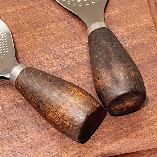 Stainless Steel Rice Spatula with Removable Strainer Ergonomic Handle Standing Serving Spoon