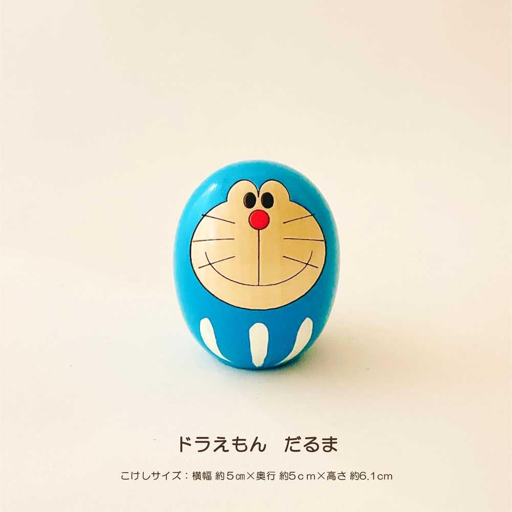 Usaburo Kokeshi Doraemon Daruma Kokeshi Doll Doraemon Figure Made in Japan Interior Gift Kokechi (Large)