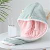 Soft and Absorbent Hair Drying Caps Coral Fleece Hair Towel Wrap for All Ages Button Closure Moisture Absorption