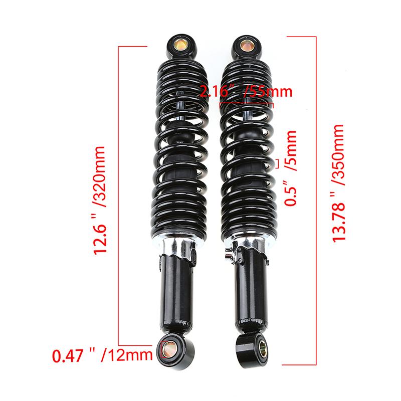 1pair 320mm Motorcycle Rear Suspension Shock Absorber Spring Adjustable Shock Absorbers Fit for Suzuki GS125 150cc and Most 90cc 110cc 125cc 150cc