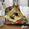 1pc Hufflepuff Crest Cartoon Blanket,Portable Throw for Travel & Camping, All Season Cozy Blanket,Ideal Gift