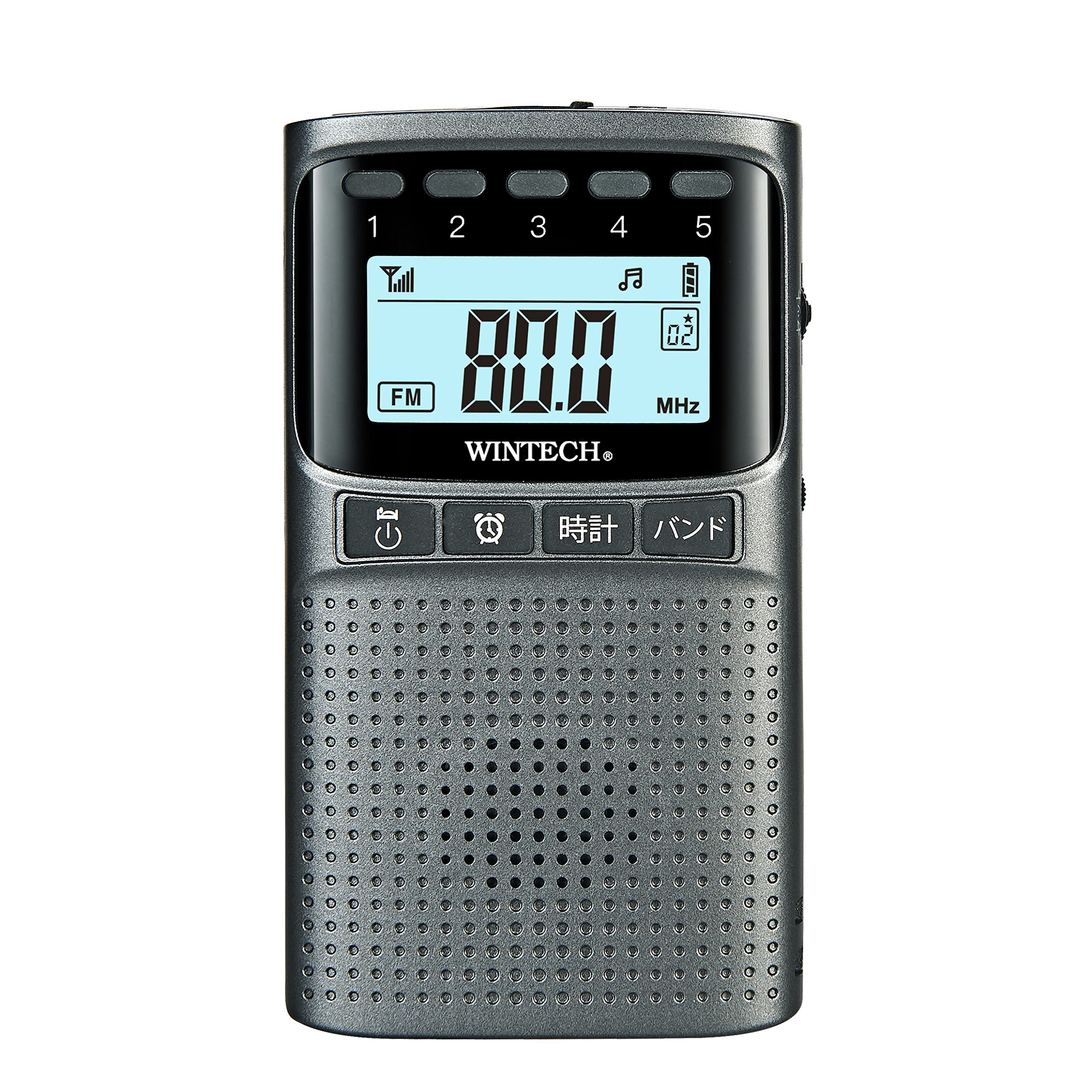 

WINTECH Portable Digital Radio with Disaster Prevention Function Gunmetal AM/FM EMR-700