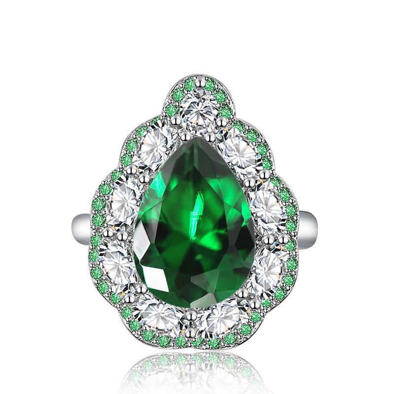 BELLA BOX Drop Shaped Opening Resizable Rings For Women Zircon Engagement Party Fine Jewelry Gift