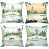 Chinese Style Landscape Printed Decorative Throw Pillows Polyester pillowcase, sofa decorative cushion cov Headboard Pillow
