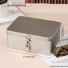 Lockable Retro Tin Box for Cosmetics, Documents, and Jewelry Storage