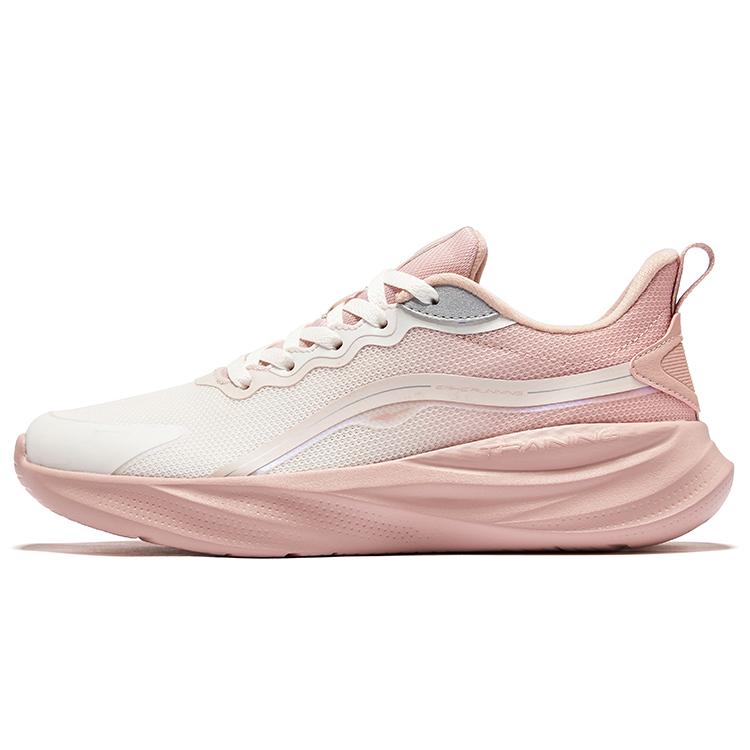 Erke Fei Ling Commuting Shock Absorbing Breathable Rebound Low Top Casual Running Shoes Women Sneaker Pink White 52125103497-002