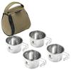 CAMPING MOON Camping Café Mug Solo S-180-4P+B, 160 ml, Ensemble de 4 pièces avec étui en toile