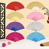 Handheld Folding Hand Fan Solid Color Dance Fan Elegant Accessory Classic Fan  Festivals