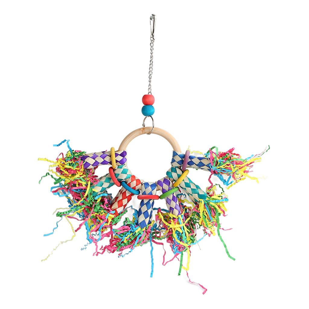 5Pcs Bird Shredding Toys Safe Colorful Bird Foraging Shredder Toy with Hook for Parrots Parakeets