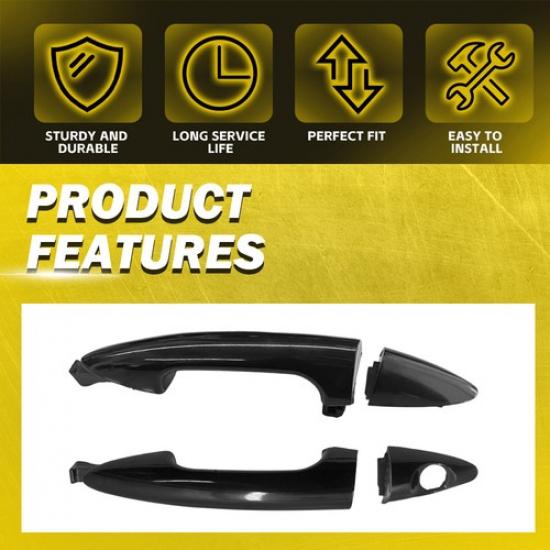 2Pcs Rear & Front Left Exterior Outer Door Handle For Hyundai Accent 2012-2017 K