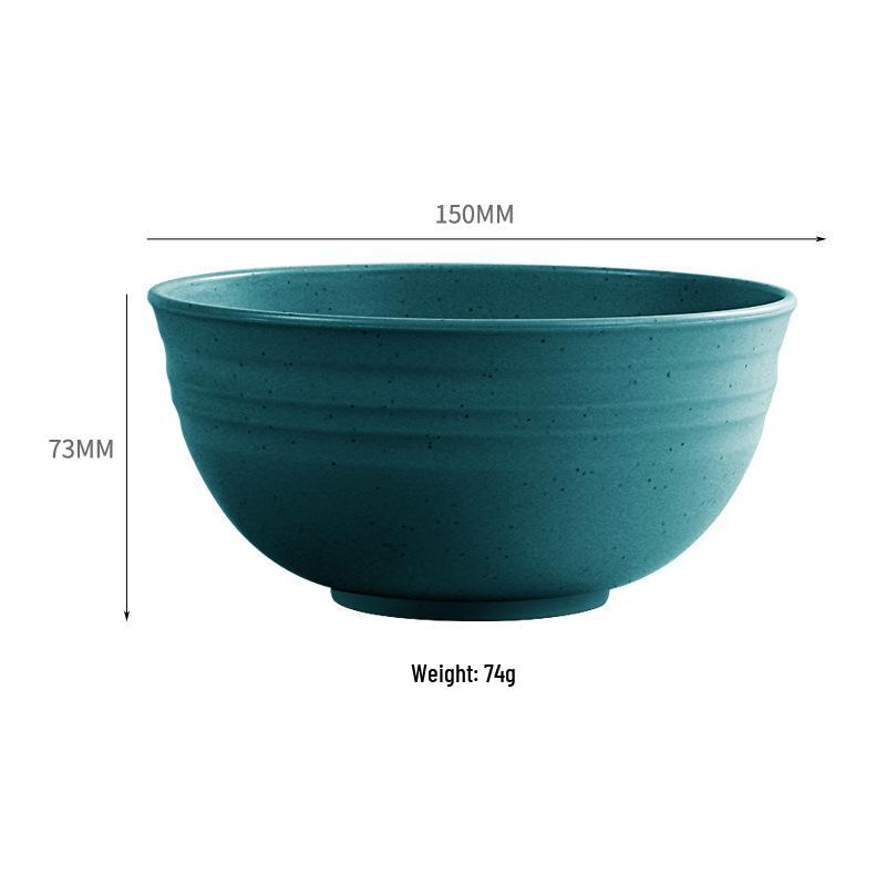 TK Exclusive Wheat Straw Bowl: 15cm Macaron Color, Vertical Stripe Design, Customizable with Logo