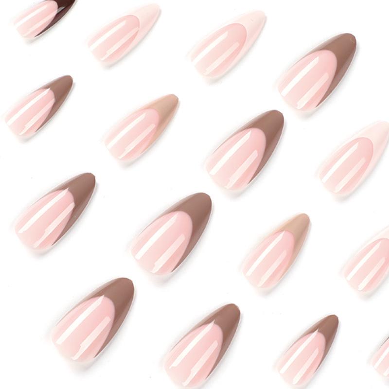 French Four-Color Wearable Press-On Nails: Ready-Made Manicure for Autumn/Winter