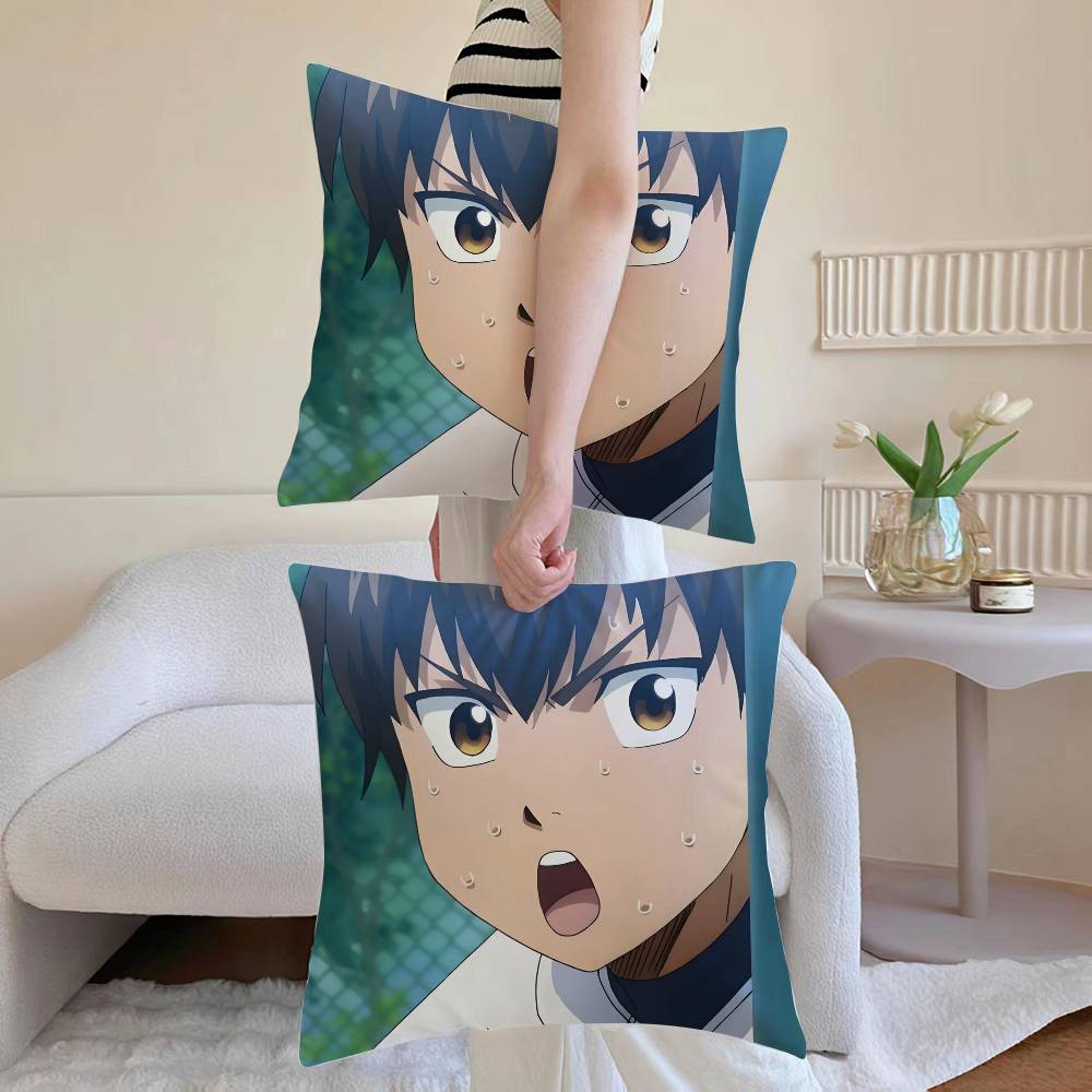 S-Sawamura Eijun Pillow Case Anti-dustmite Pillowcase Invisible Zipper Silky Sofa Cushion Cover