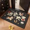 New Horse Pattern New Year Door Mat Red Non-slip Bath Mat Water Absorption Soft Door Carpet Home Decorations