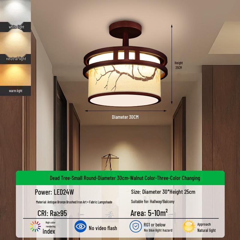 Song Dynasty Bamboo Leaf Zen Ceiling Light for Living, Dining, Bedroom, or Study.