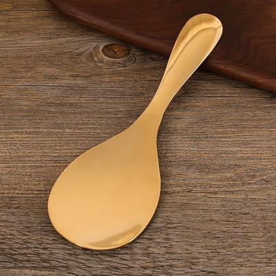 Pure Copper Rice Shovel Brass Household Rice Spoon High Temperature Resistance Non-stick Rice Manual Thickened Spatula Scraping Spoon Shaving Face