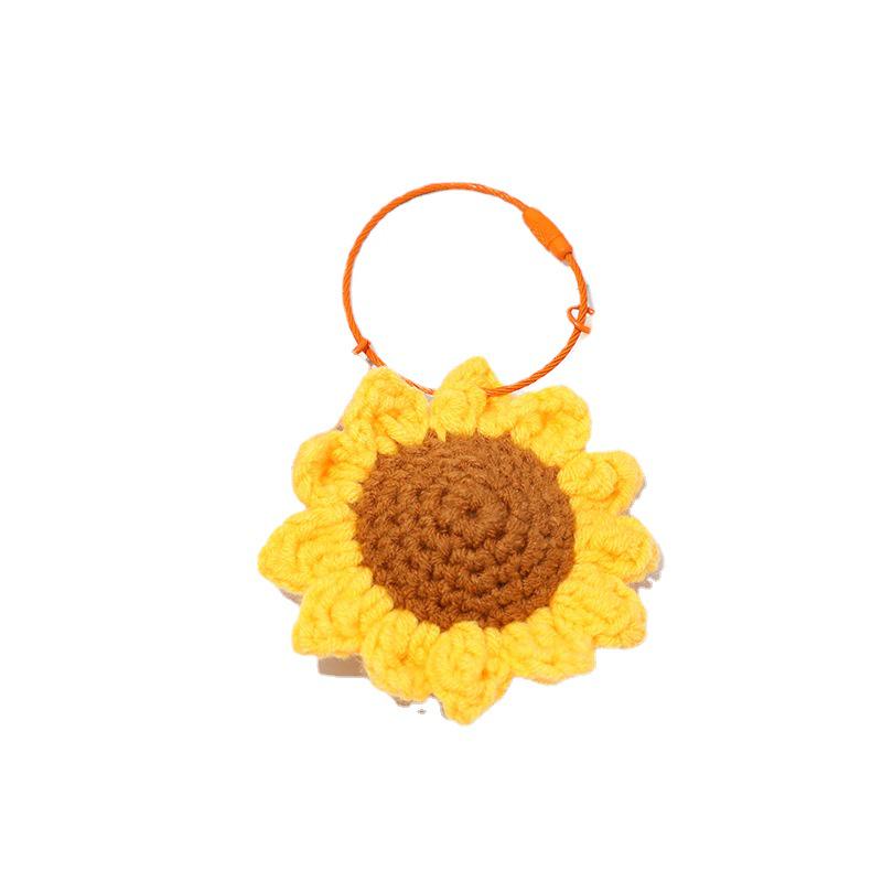 Crocheted Sunflower Champion Keychain - Car Pendant, Classmate Gift, Bag Accessory, Custom Souvenir