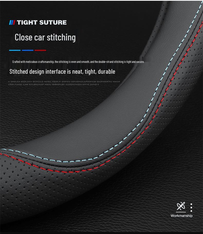 Genuine Leather Steering Wheel Cover for Mitsubishi Outlander, Eclipse Cross, Pajero Sport, ASX, Lancer