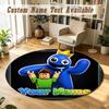 Round Rug Custom NameRainbow Friends Pattern Non Slip Carpet Home Floor Decor