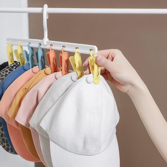 Coat Hanger with 8 Clips 360 Degree Rotation Great Load Bearing Underpants Towel Clothes Drying Holder Clip Sock Clip Hanger Wardrobe Cap Organizer