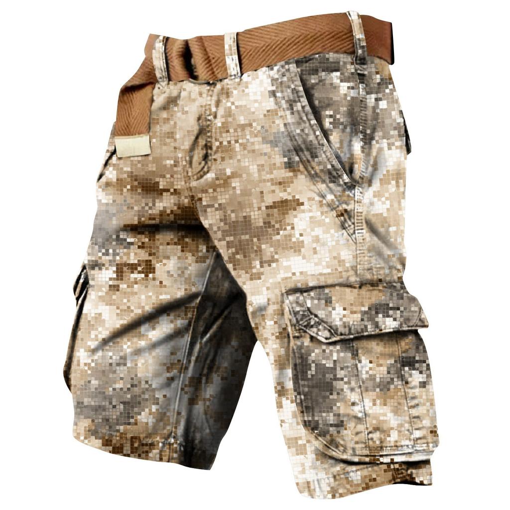 Men's Independence Day Printed Multi Pocket Workwear Shorts