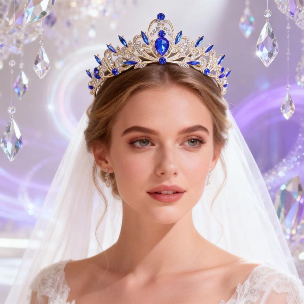 Crystal Queen Princess Crown Baroque Diadem Headwear Headband Bride Tiaras  Wedding Party