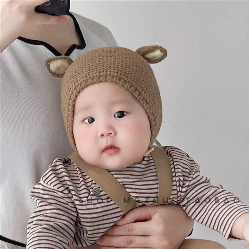 Warm Knitted Wool Hat for Babies - Windproof and Ear-Protective for Autumn and Winter