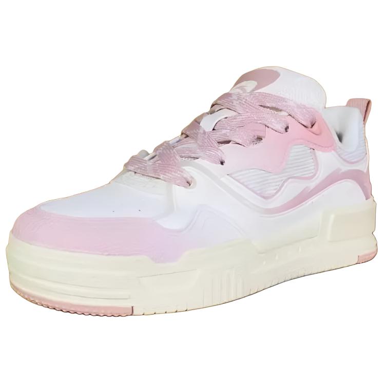 Anta Casual Comfortable Wear-Resistant Shock-Absorbing Low-Top Sneakers Women Sneakers White Pink 122538078-1