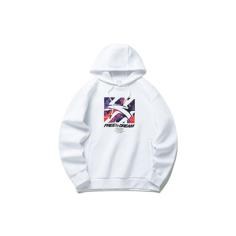 ANTA Basketball Collection Sweatshirts Men s White Hooded Moderate Regular 152211743-1 4XL