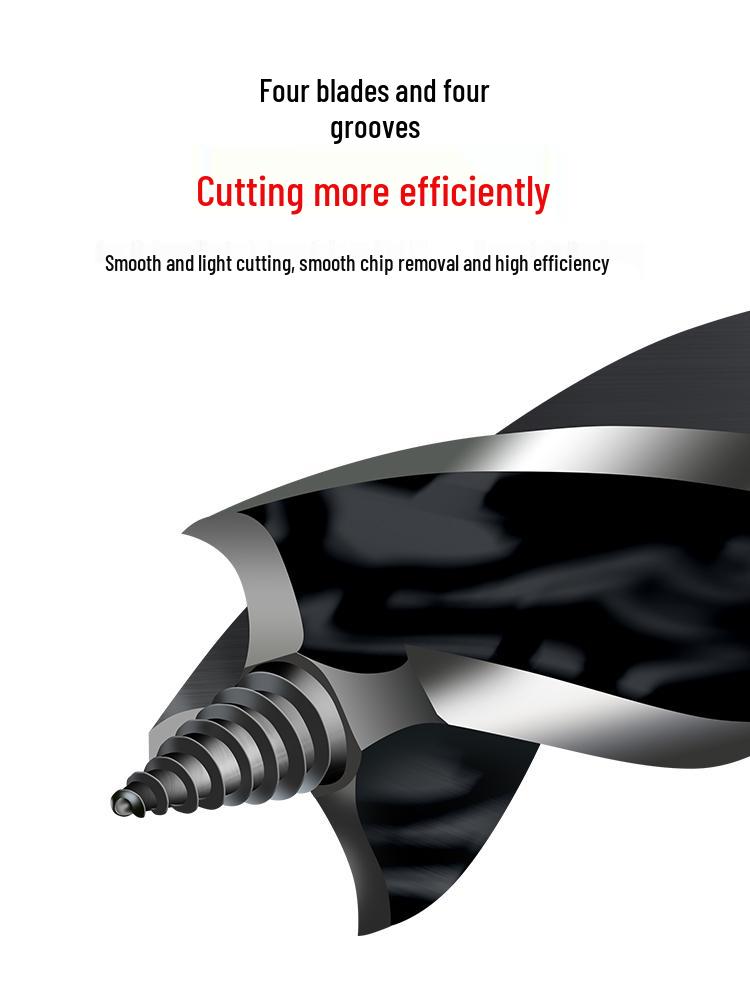 Elektrischer Holzbearbeitungs-Spiralbohrer mit hoher Härte, Vierkantschneide, Verlängerter Lochbohrer für Holzplatten