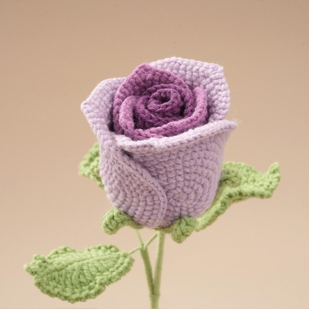 Handmade Crochet Bouquet 45cm Length Knitting Flowers Creative Crochet Flowers Wedding Gift