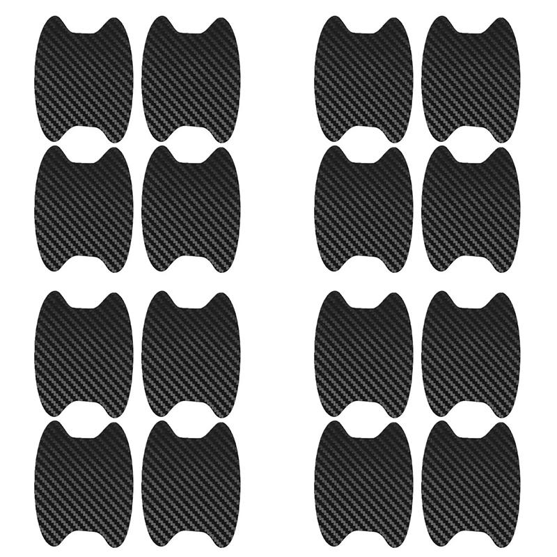4Pcs Car Door Sticker Carbon Fiber Scratches Resistant Cover Auto Handle Protection Film Exterior Styling Car Accessories