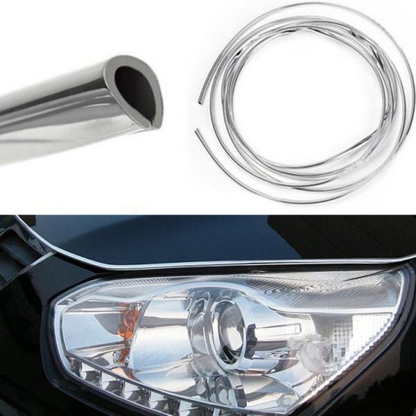 4m DIY Shape Silver Air Vent Grille Switch Rim Trim Outlet Decoration Strip Interior Decor Sticker