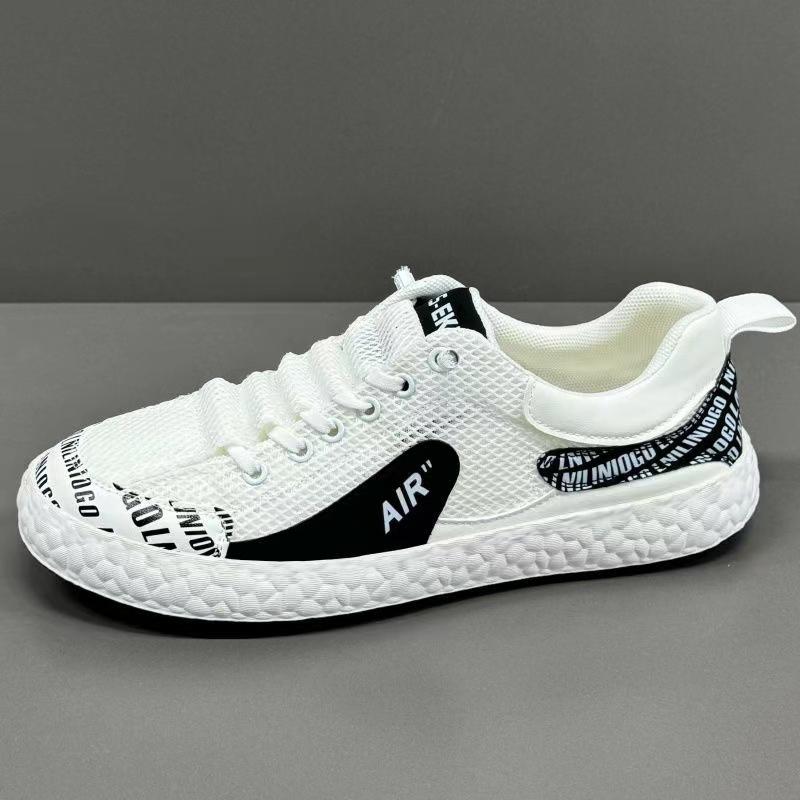 

новые мужские и женские нескользящие любители тренд ретро повседневная обувь летняя взрывная сетевая поверхность дышащая повседневная мужская обувь 39 белый