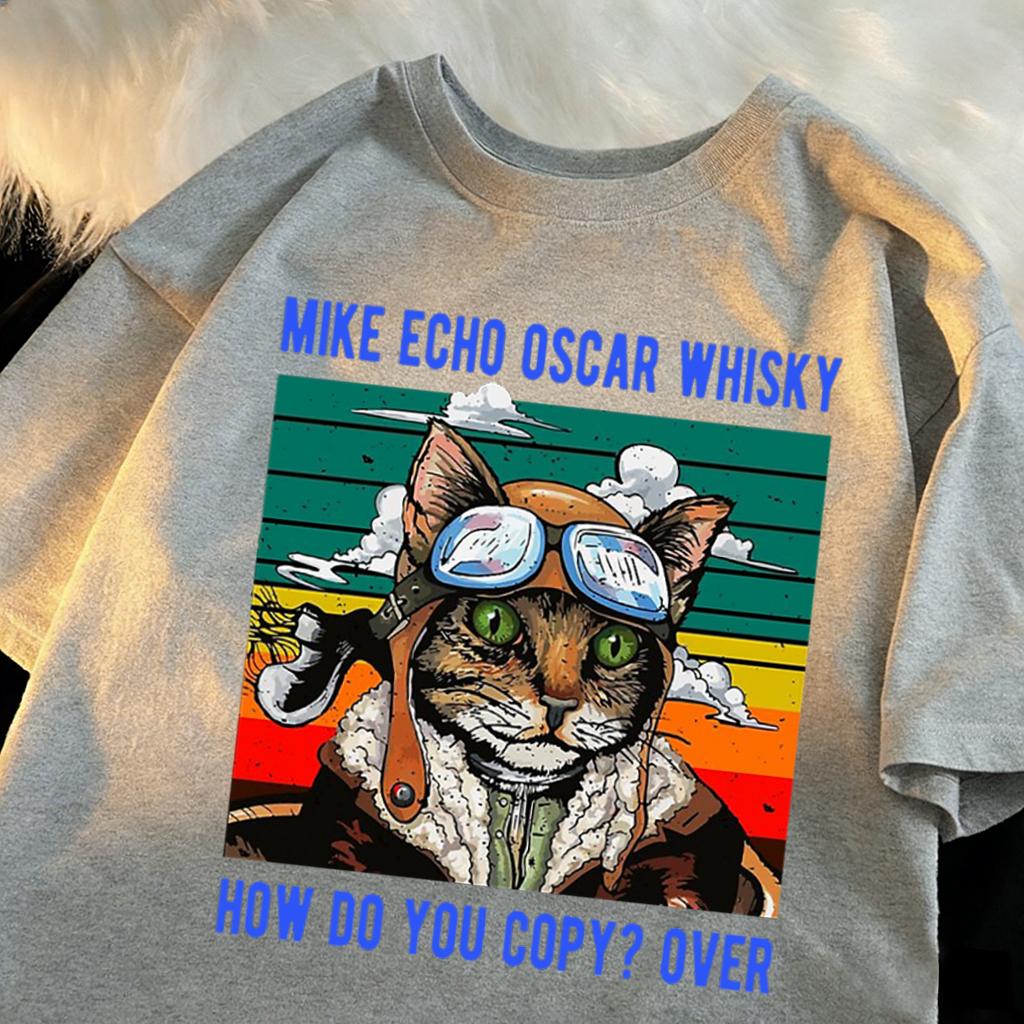 Mens Cats Printed T-Shirt Top Casual Loose 100% Cotton Retro Clothes Unisex Summer O-Neck Short Sleeve Tunics