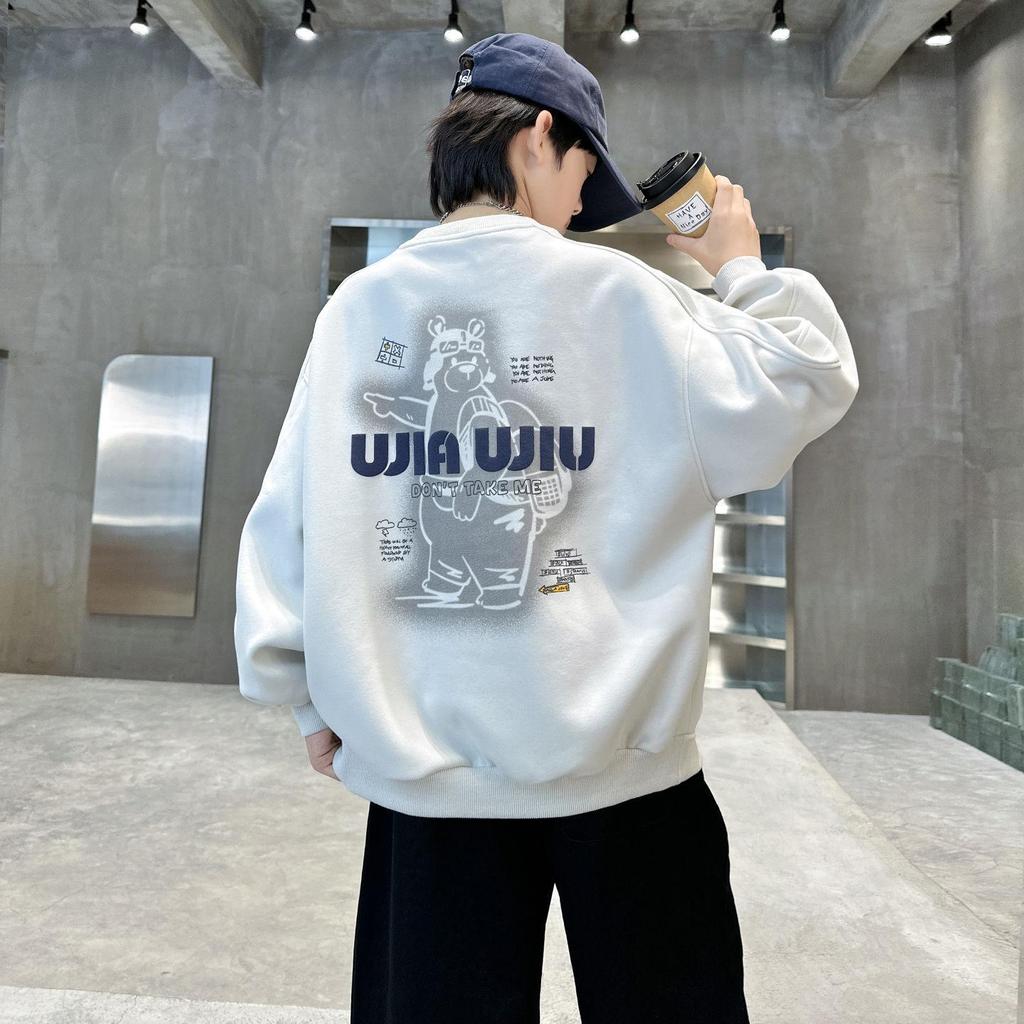 Boys' 2025 Trendy Loose-Fit Sweatshirt - Spring/Autumn "Bad Boy" Style