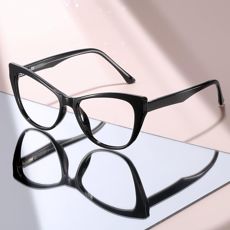 New Classic Black Cat Eye Anti Blue Light Glasses, Lightweight Frame Fashion Eyewear for Women, Ideal for Office & Daily Wear