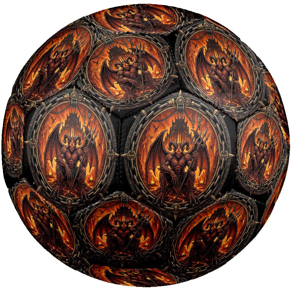 Devilish Inferno Emblem Round Football Size 5 Adult Ball Suitable for Training Matches and Outdoor Team. разноцветный