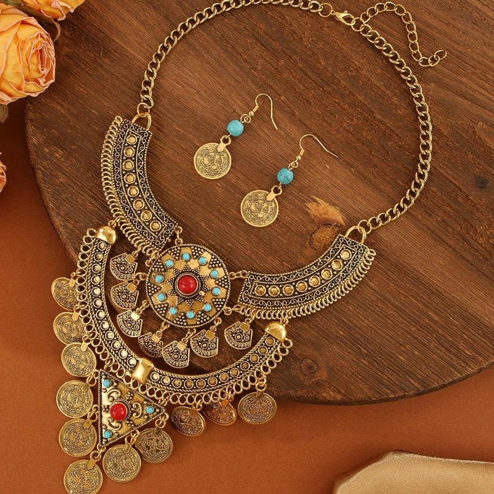 Exquisite Ethnic Style Jewelry Set Vintage Neck Jewelry  Jewelry Accessories
