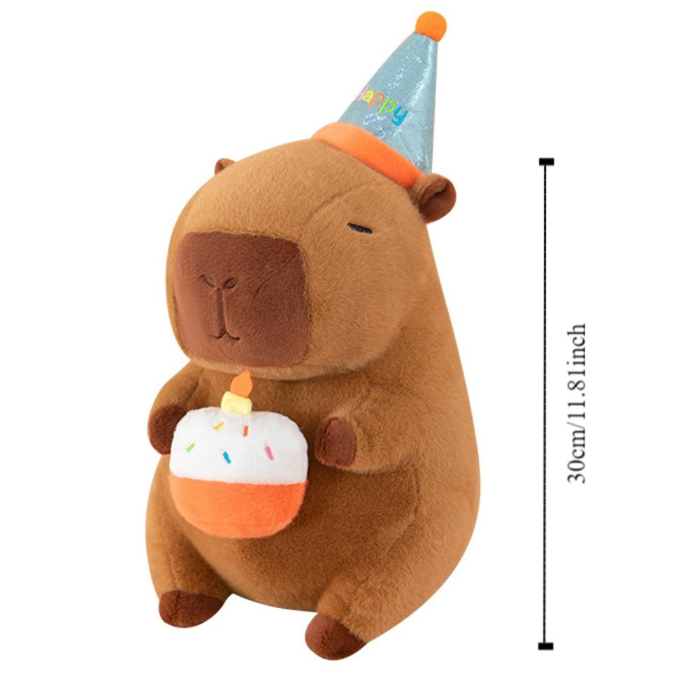 PP Cotton Capybara Plush Toys Happy Birthday Hat Capibara Anime Stuffed Doll  Home Decor Gifts