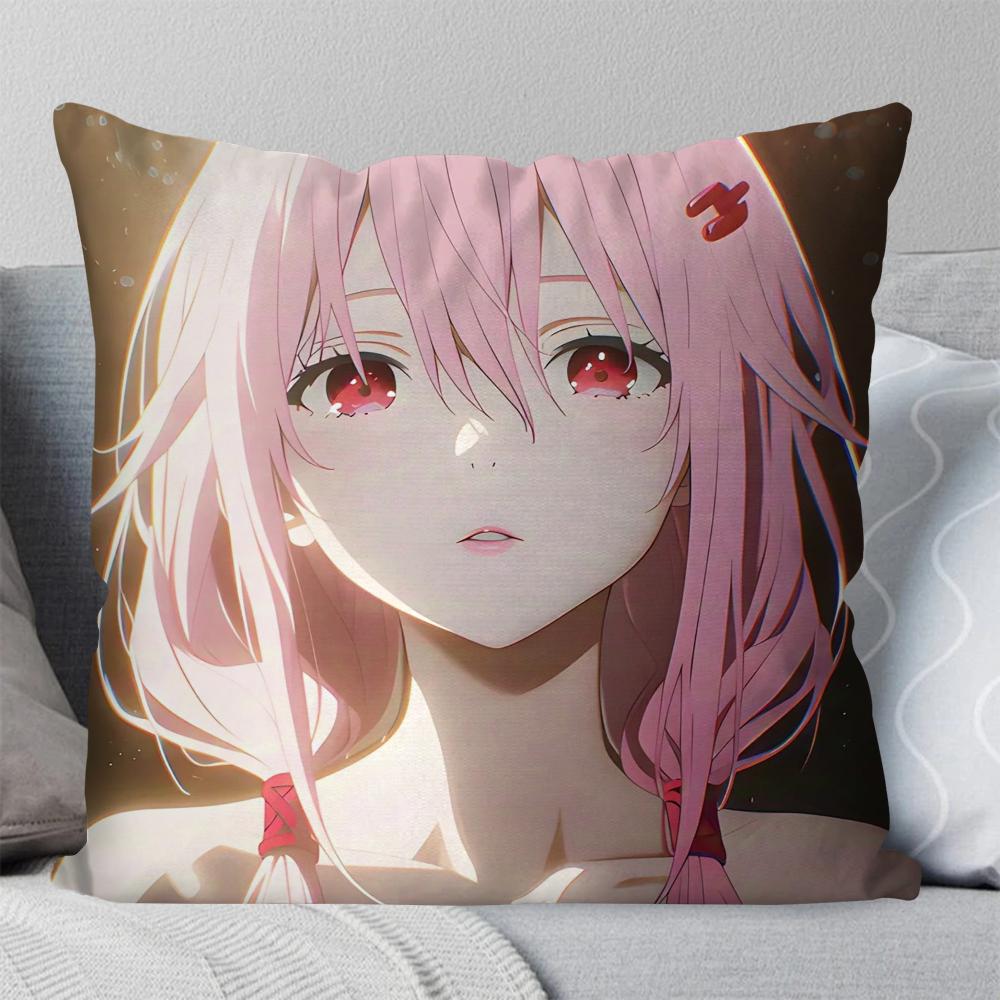 Yuzuriha Inori Animation G-Guilty C-Crown Pillow Case Square Pillow Bedroom SofaLeisure ComfortLiving Room Home Decoration 40X40
