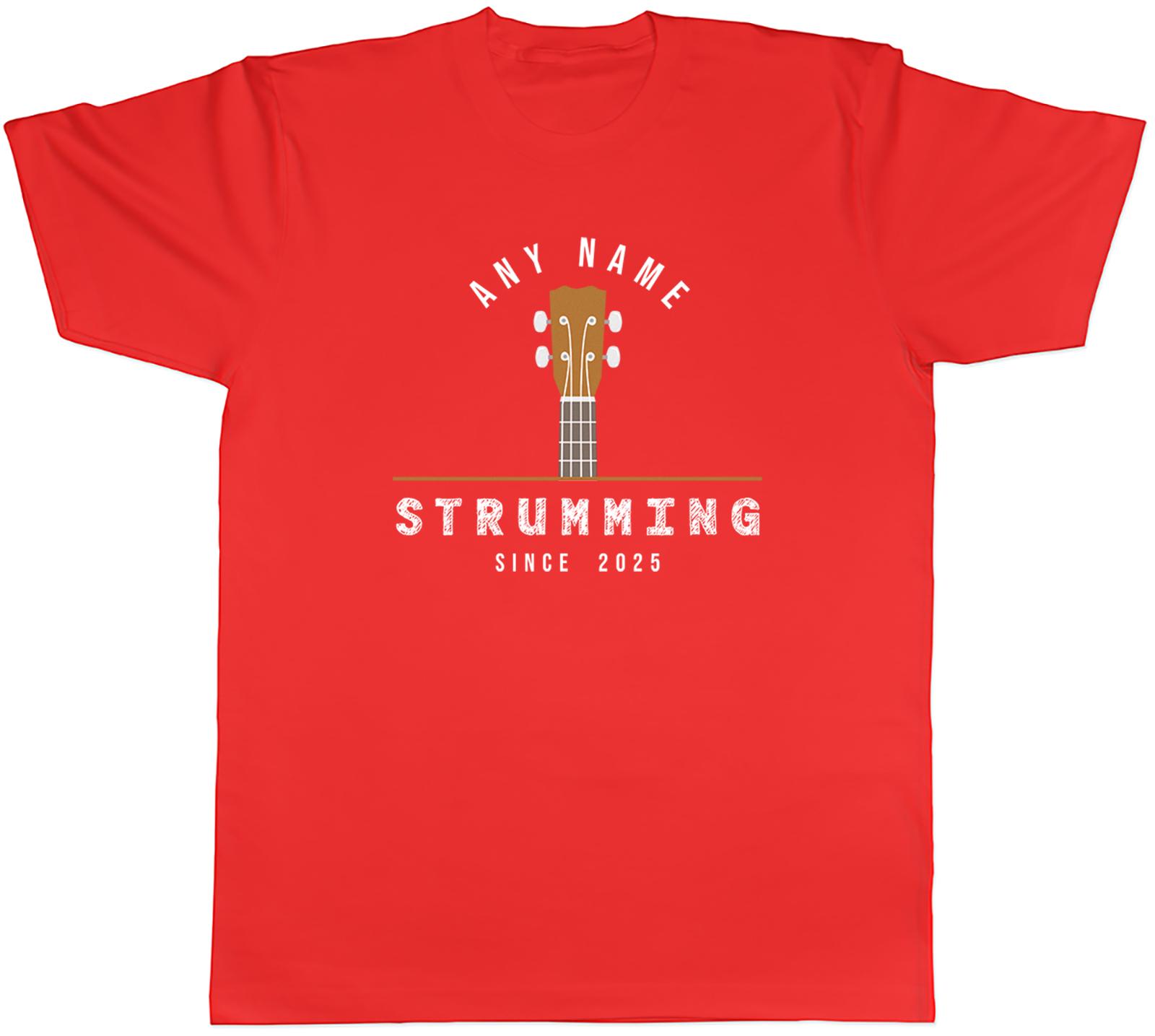 Personalised Ukulele Musician Strumming Since Mens TShirt Tee Gift Top S