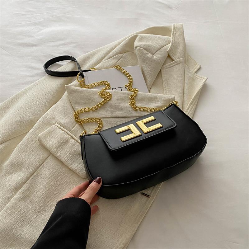 

Trendy French Style Women s Crossbody Chain Bag In Chic Black Khaki Blue White Pink Colors