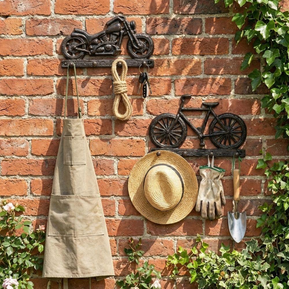 With 4 Hooks Wall Mount Key Holder Retro Tool Storage Rack Multifunctional Coat Hooks  Living Room