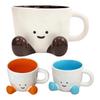 Cartoon Ceramic Mug with Footprint Expression Ceramic Coffee Mug That Can Be Used as a Breakfast Milk Mug Tea Cup for Birthday